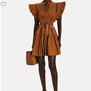 SEA Phoebe Ruffle Poplin Mini Dress